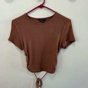 cotton candy LA brown backless top size M
